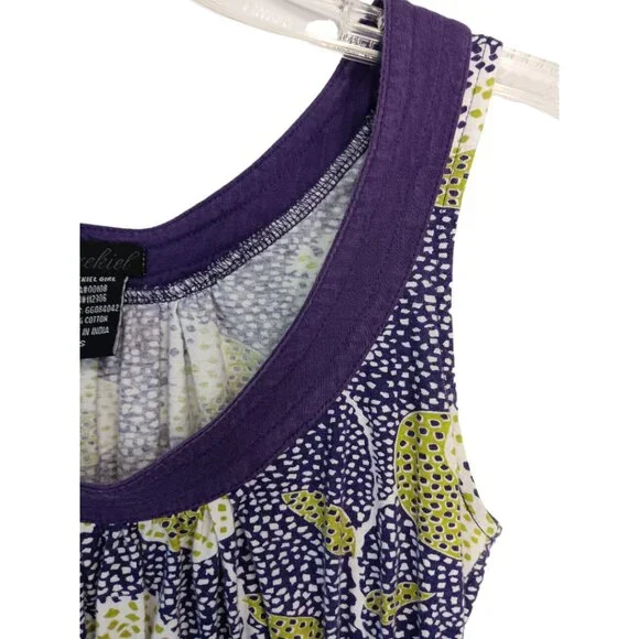Ezekiel Women's -Baby Doll Tank Top- Purple Green White Small - Picture 10 of 16